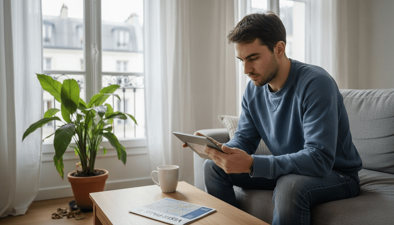 Un jeune homme choisit de s’offrir un canapé en optant pour un paiement en plusieurs fois.