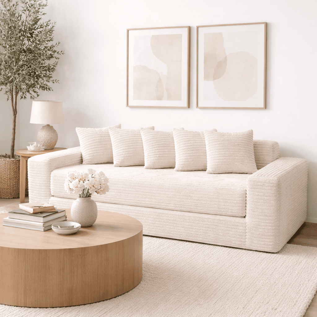 Canapé blanc ivoire : luminosité et style pour votre salon - Joya Home