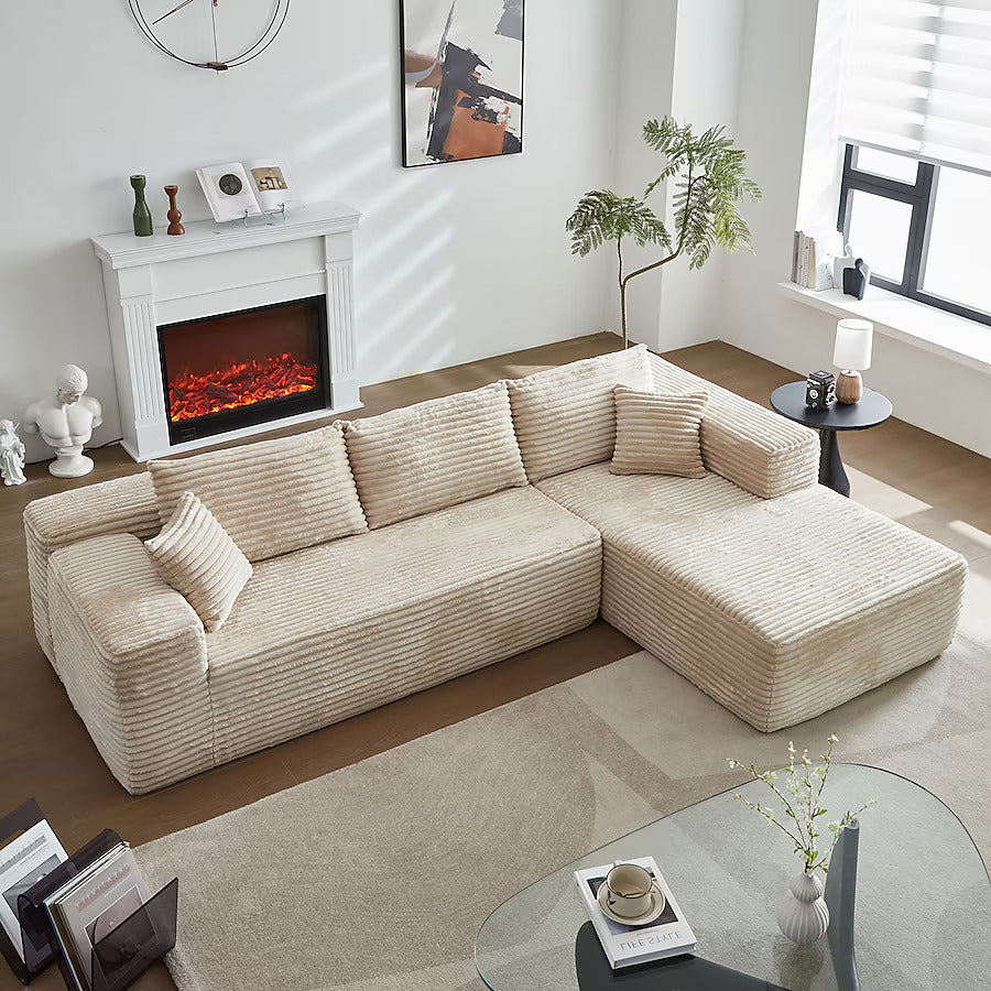 Canapé Meridia - Velours Côtelé ultra doux - Beige