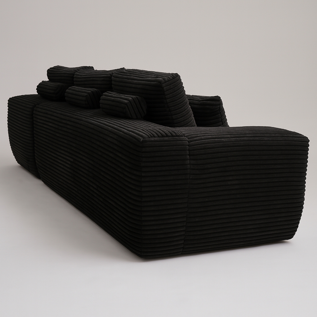 Canapé Meridia - Velours Côtelé ultra doux - Noir