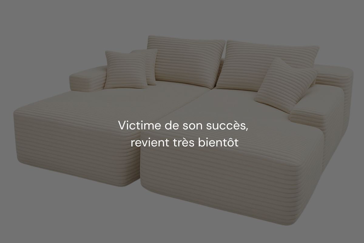 Canapé JUMO - Velours Côtelé Blanc Cassé