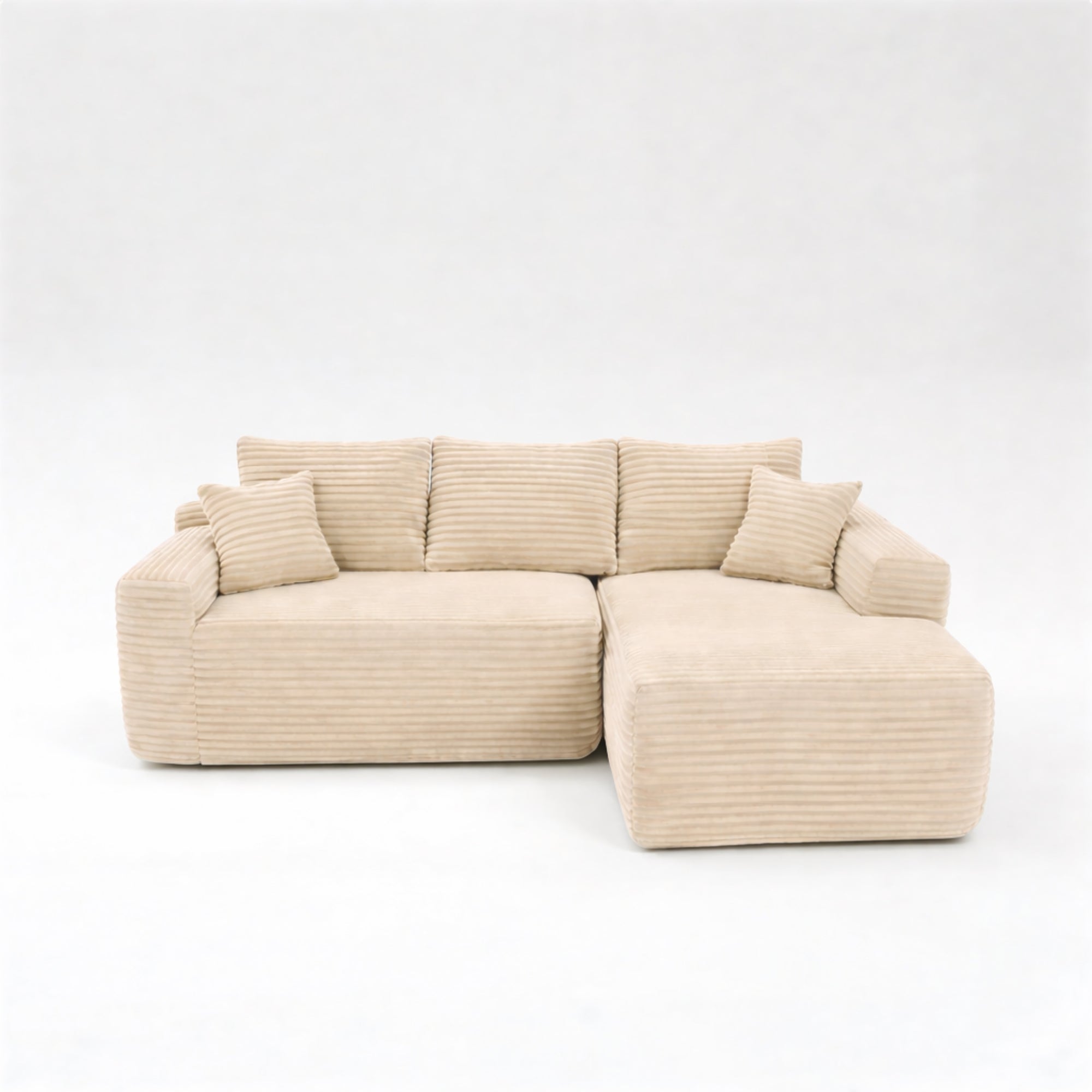 Le Méridia - Canapé d'angle en velours côtelé avec Méridienne