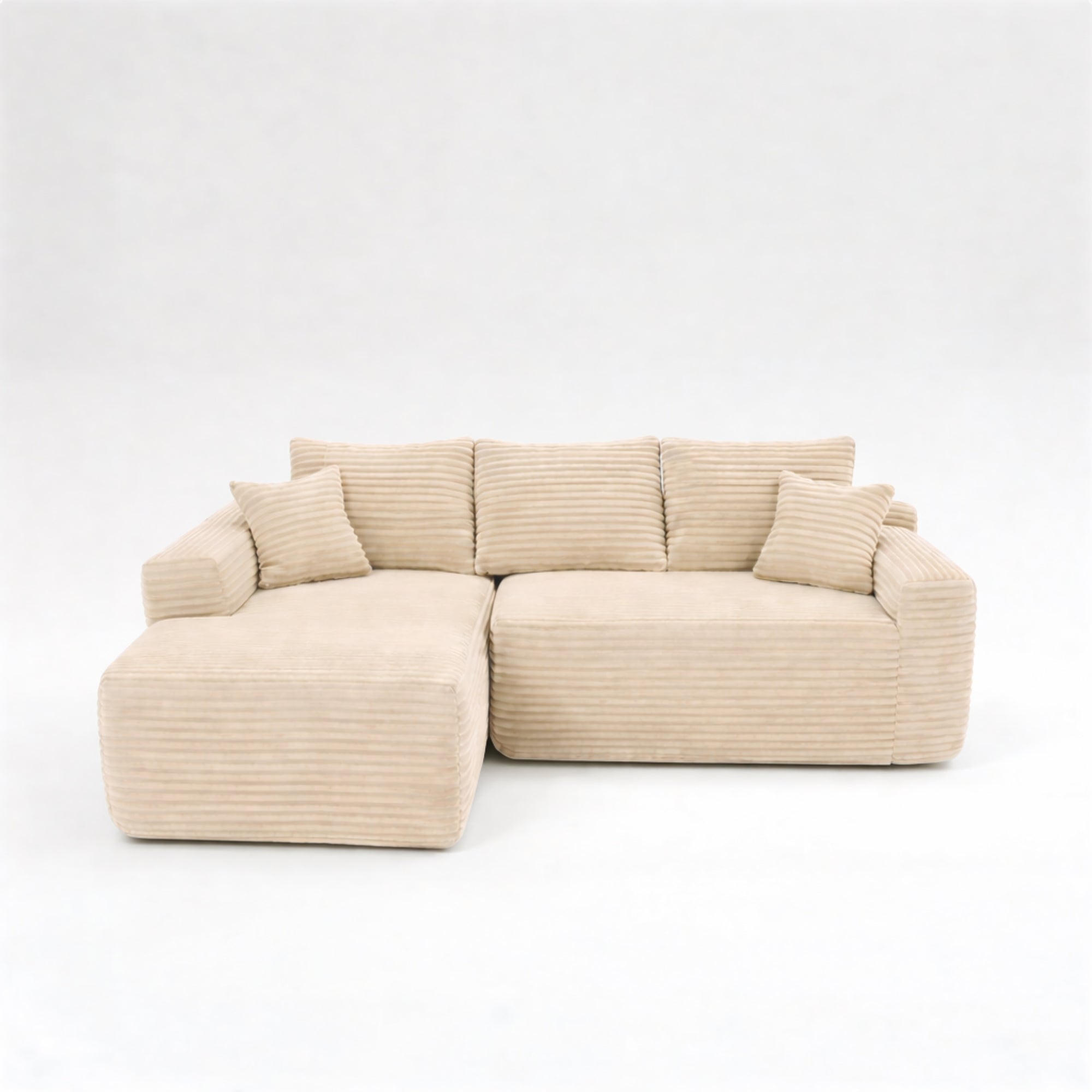 Le Méridia - Canapé d'angle en velours côtelé avec Méridienne