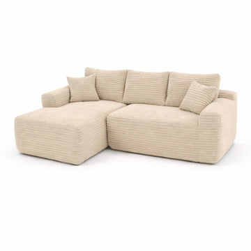 Le Méridia - Canapé d'angle en velours côtelé avec Méridienne