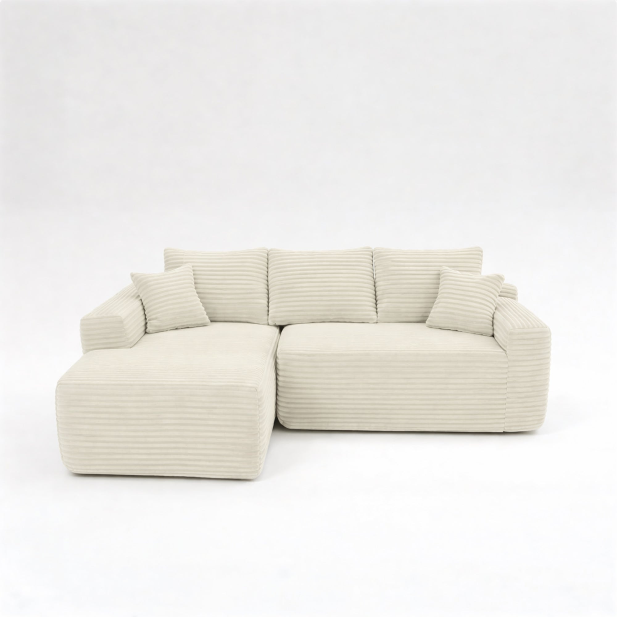 Le Méridia - Canapé d'angle en velours côtelé avec Méridienne