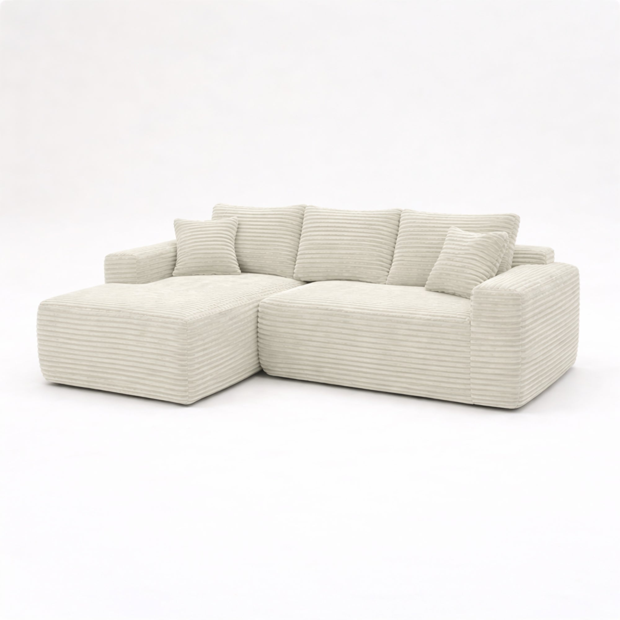 Le Méridia - Canapé d'angle en velours côtelé avec Méridienne