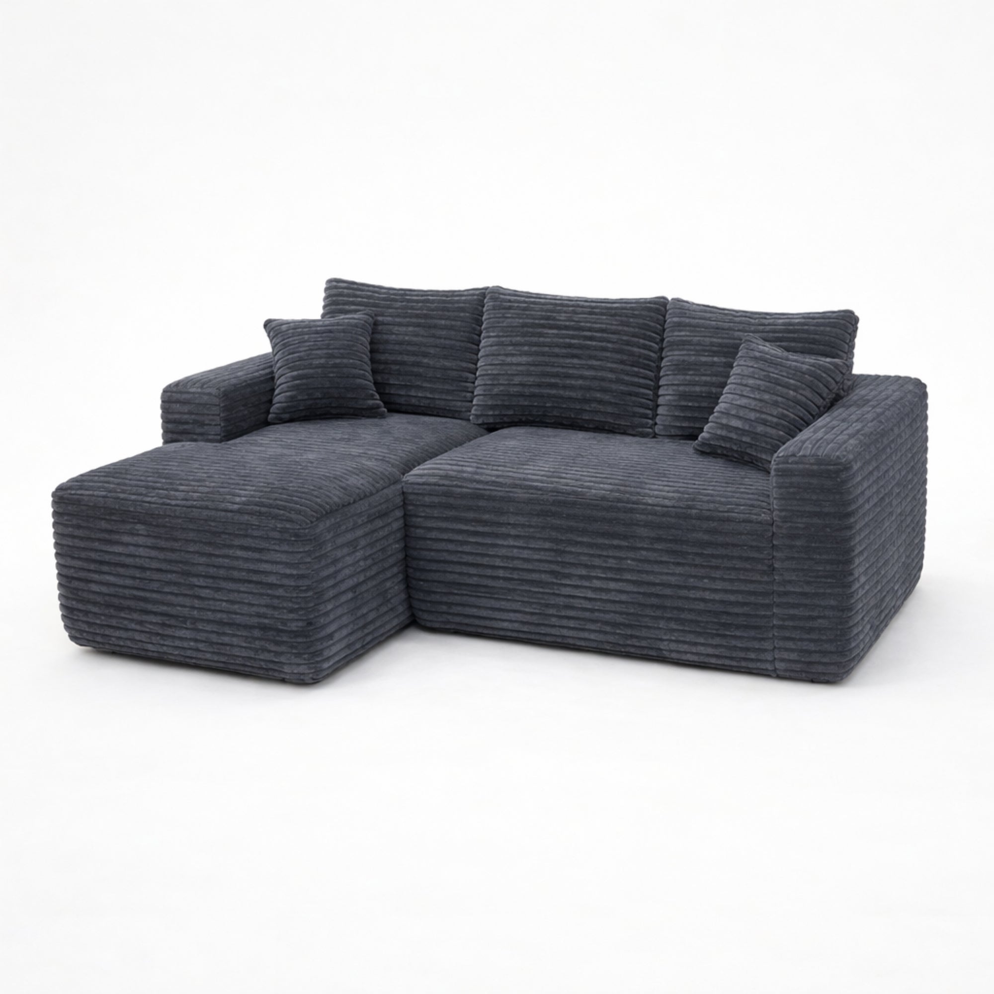 Le Méridia - Canapé d'angle en velours côtelé avec Méridienne