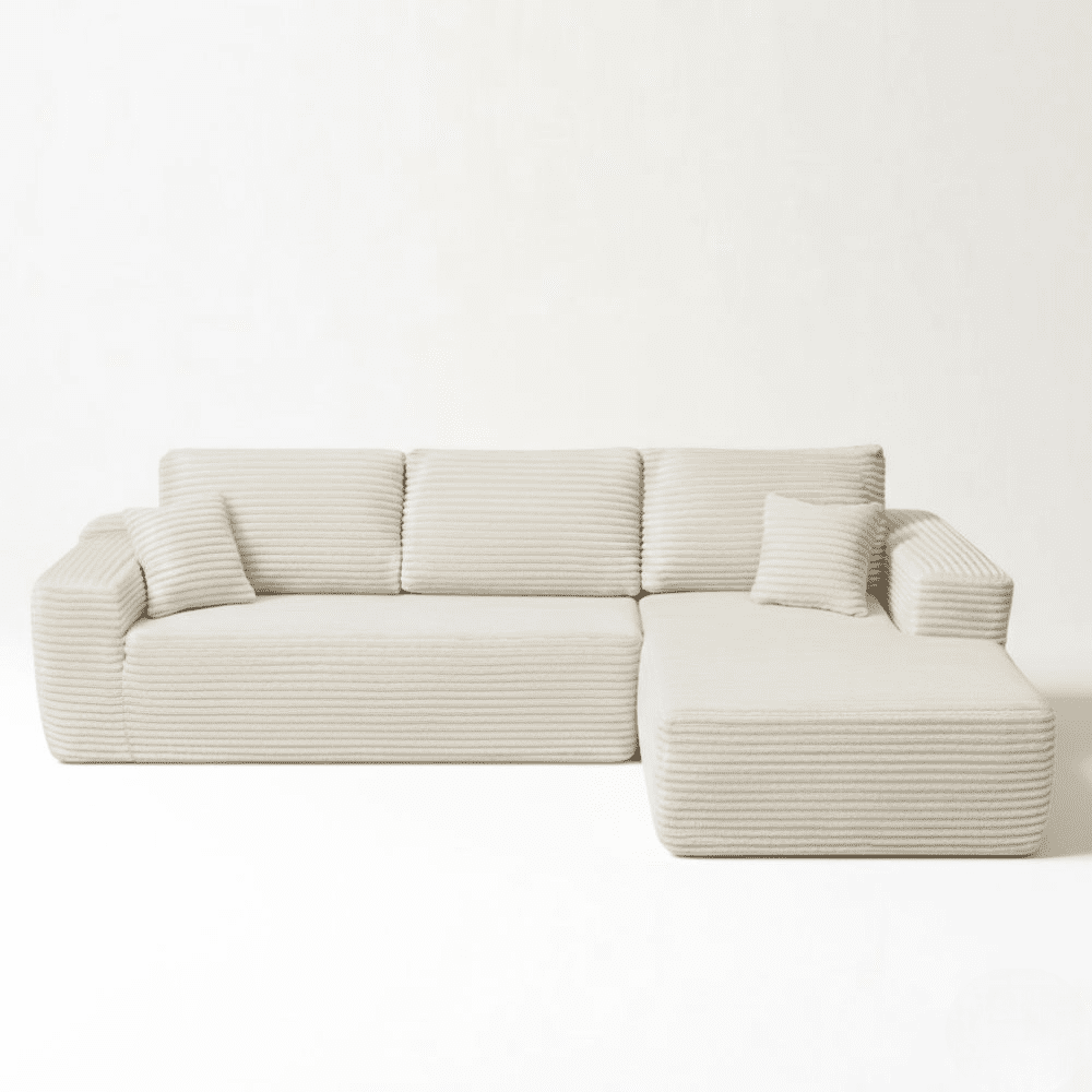 Le Méridia - Canapé d'angle en velours côtelé avec Méridienne