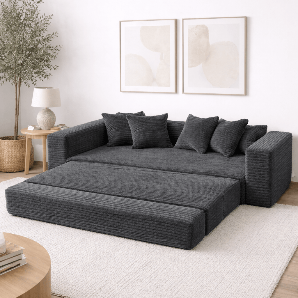 Le Reverso - Canapé convertible en velours côtelé ultra doux