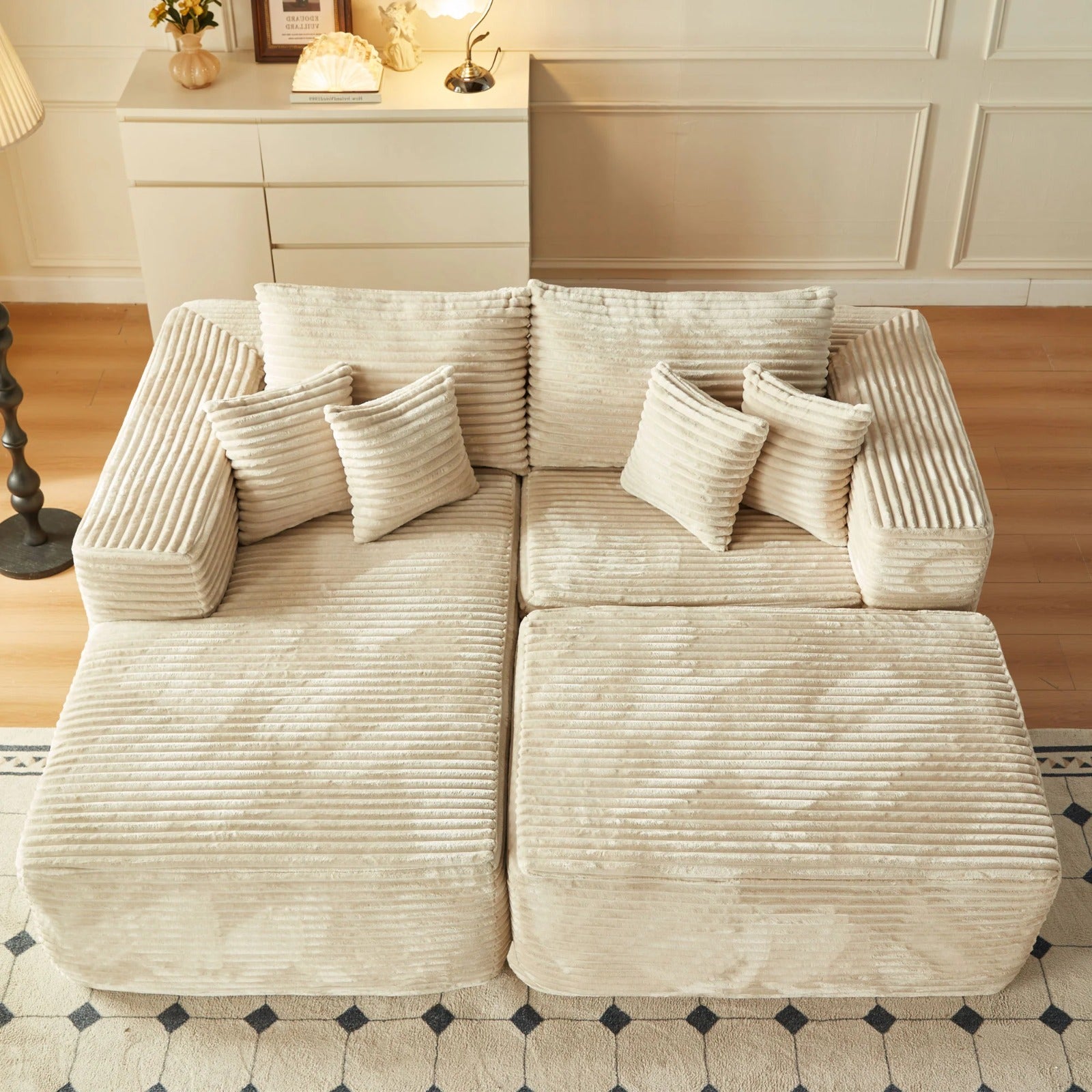 Canapé OONA - Velours Côtelé Beige