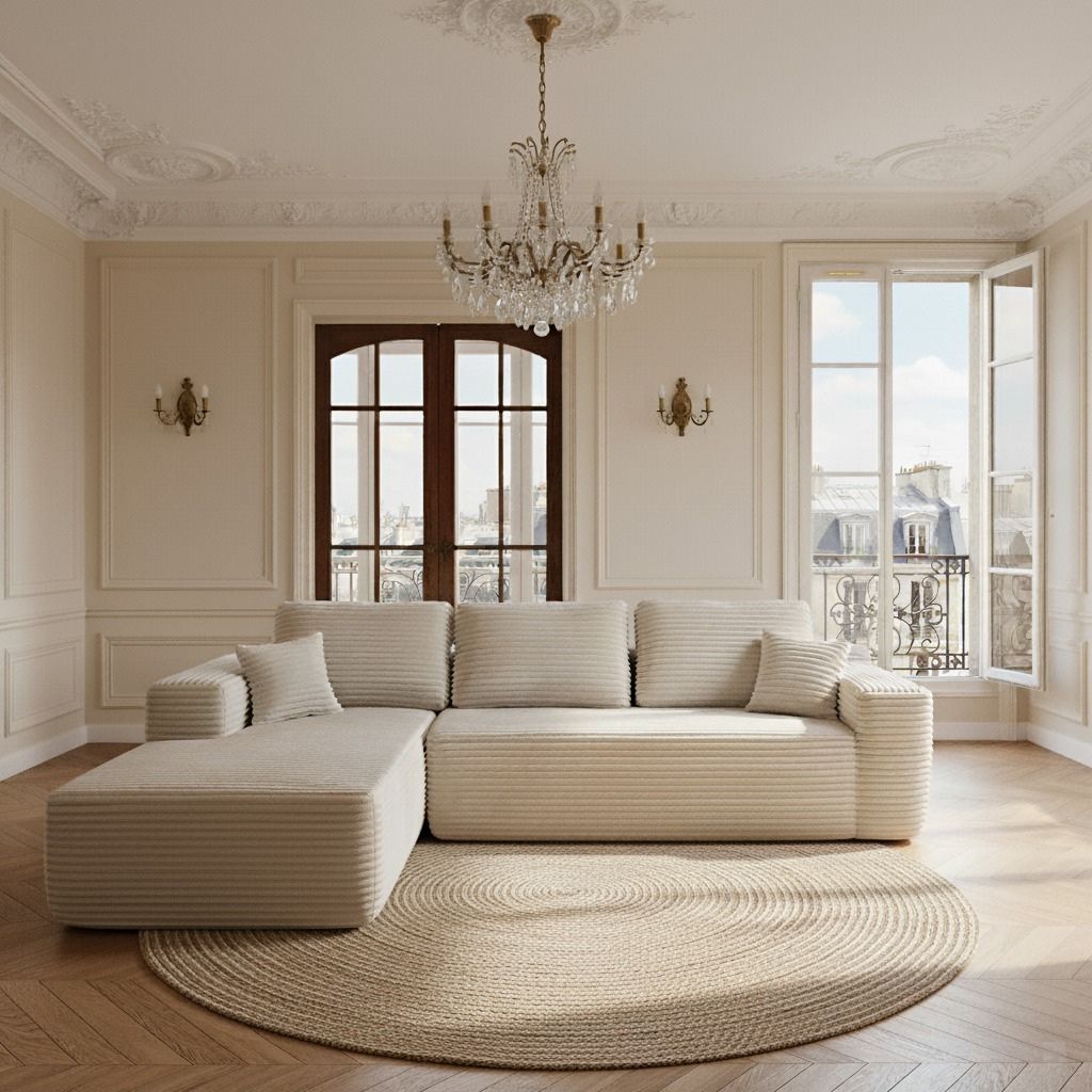 Le Meridia - Velours côtelé ultra doux - Blanc cassé