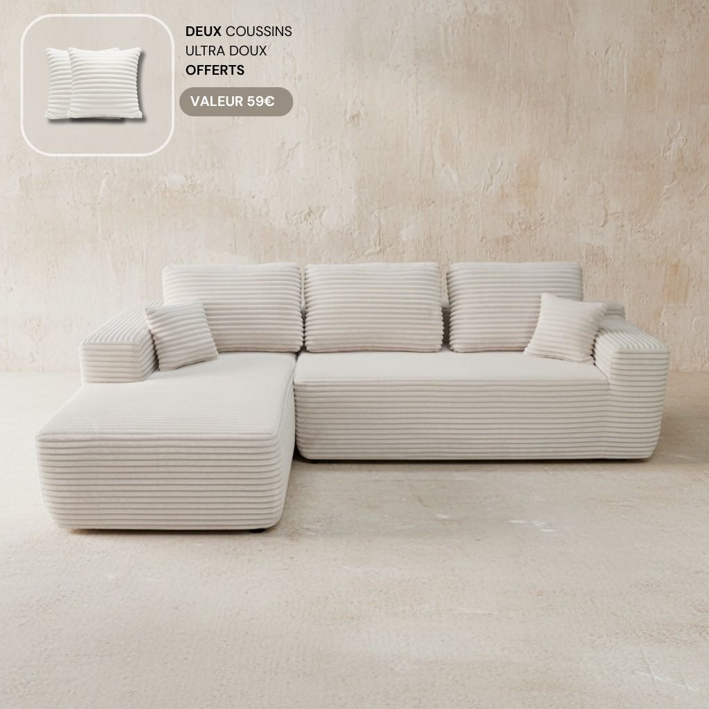 Le Meridia - Velours côtelé ultra doux - Blanc cassé