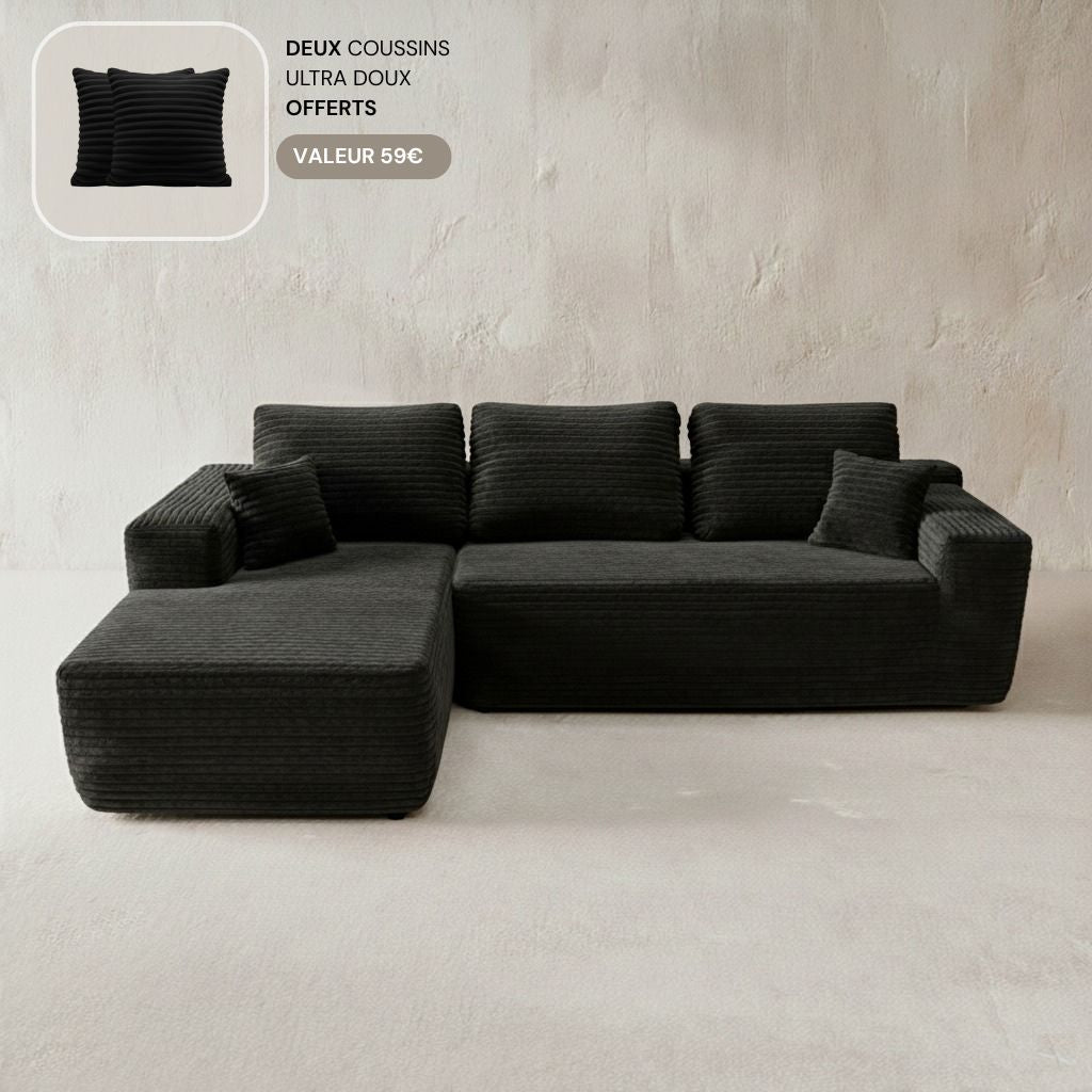 Le Meridia - Velours côtelé ultra doux - Noir