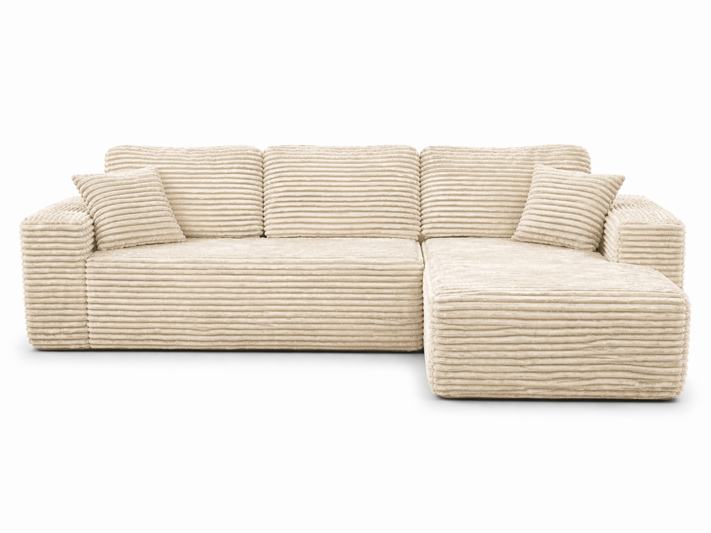 Le Méridia - Canapé d'angle en velours côtelé avec Méridienne - Joya Home