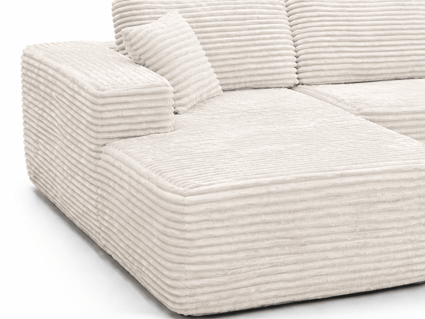 Le Méridia - Canapé d'angle en velours côtelé avec Méridienne - Joya Home