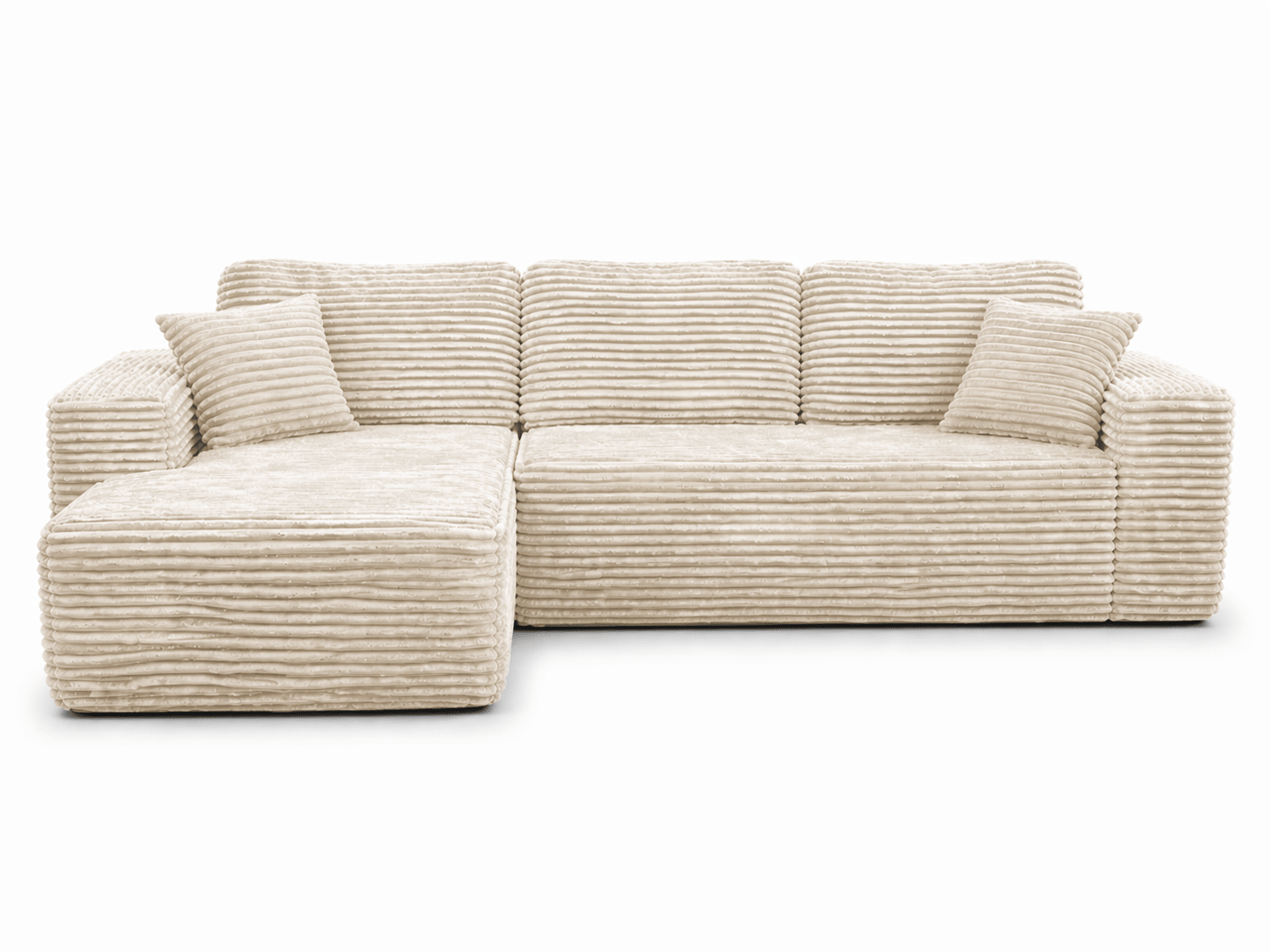 Le Méridia - Canapé d'angle en velours côtelé avec Méridienne - Joya Home