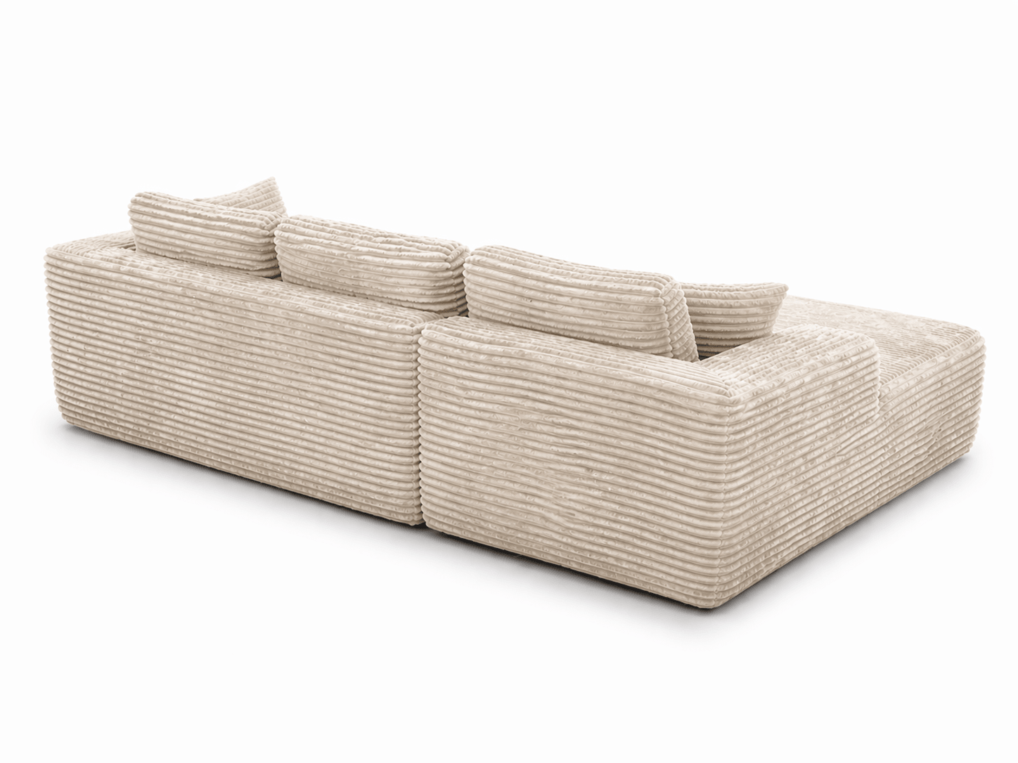 Le Méridia - Canapé d'angle en velours côtelé avec Méridienne - Joya Home