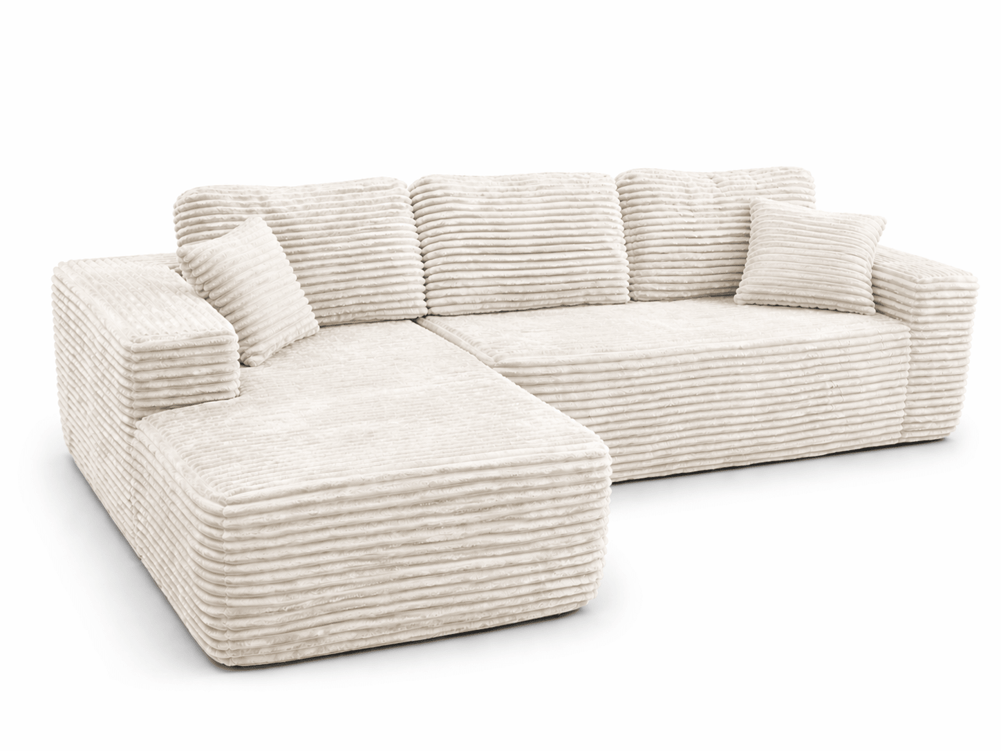 Le Méridia - Canapé d'angle en velours côtelé avec Méridienne - Joya Home