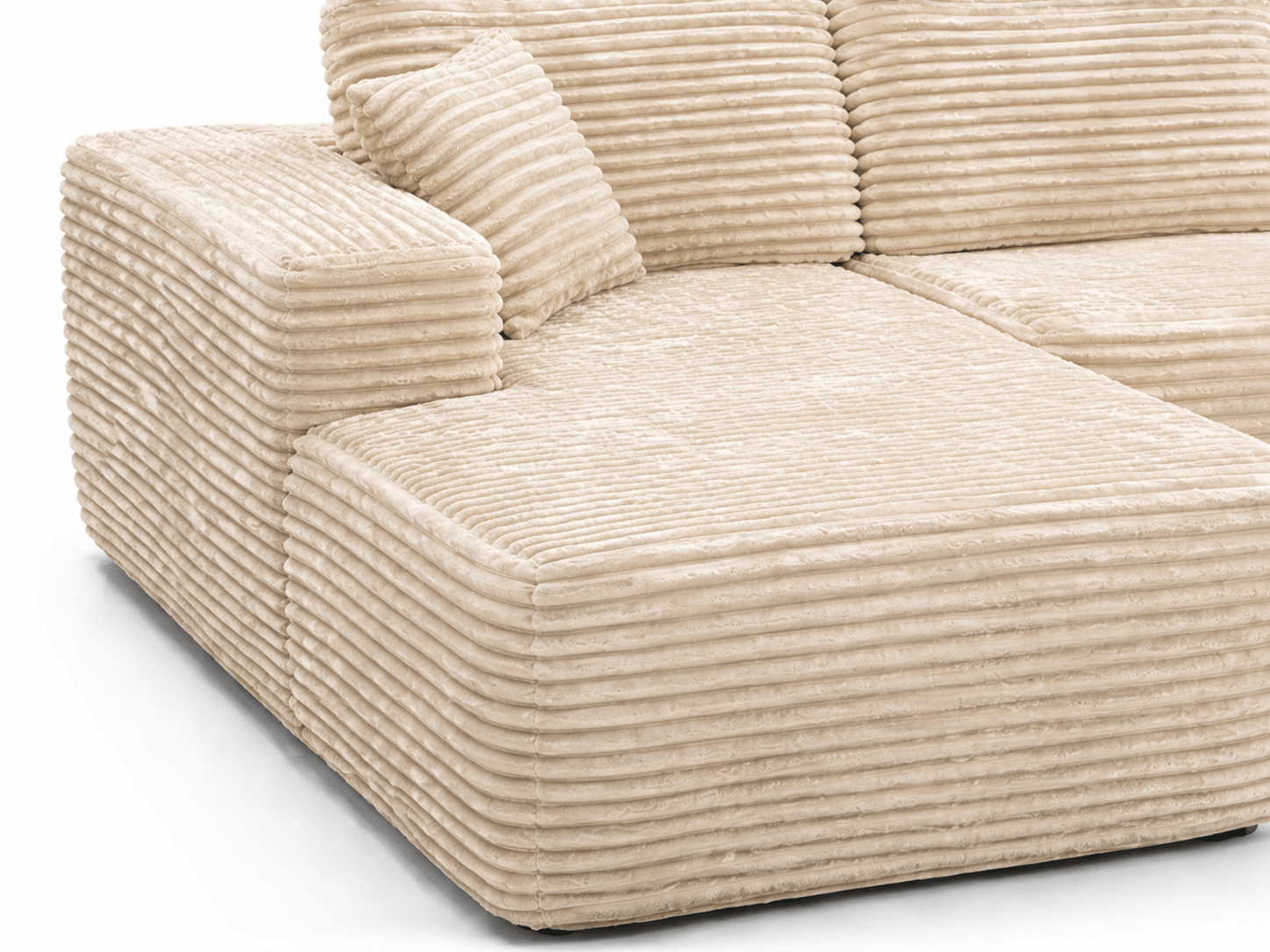 Le Méridia - Canapé d'angle en velours côtelé avec Méridienne - Joya Home