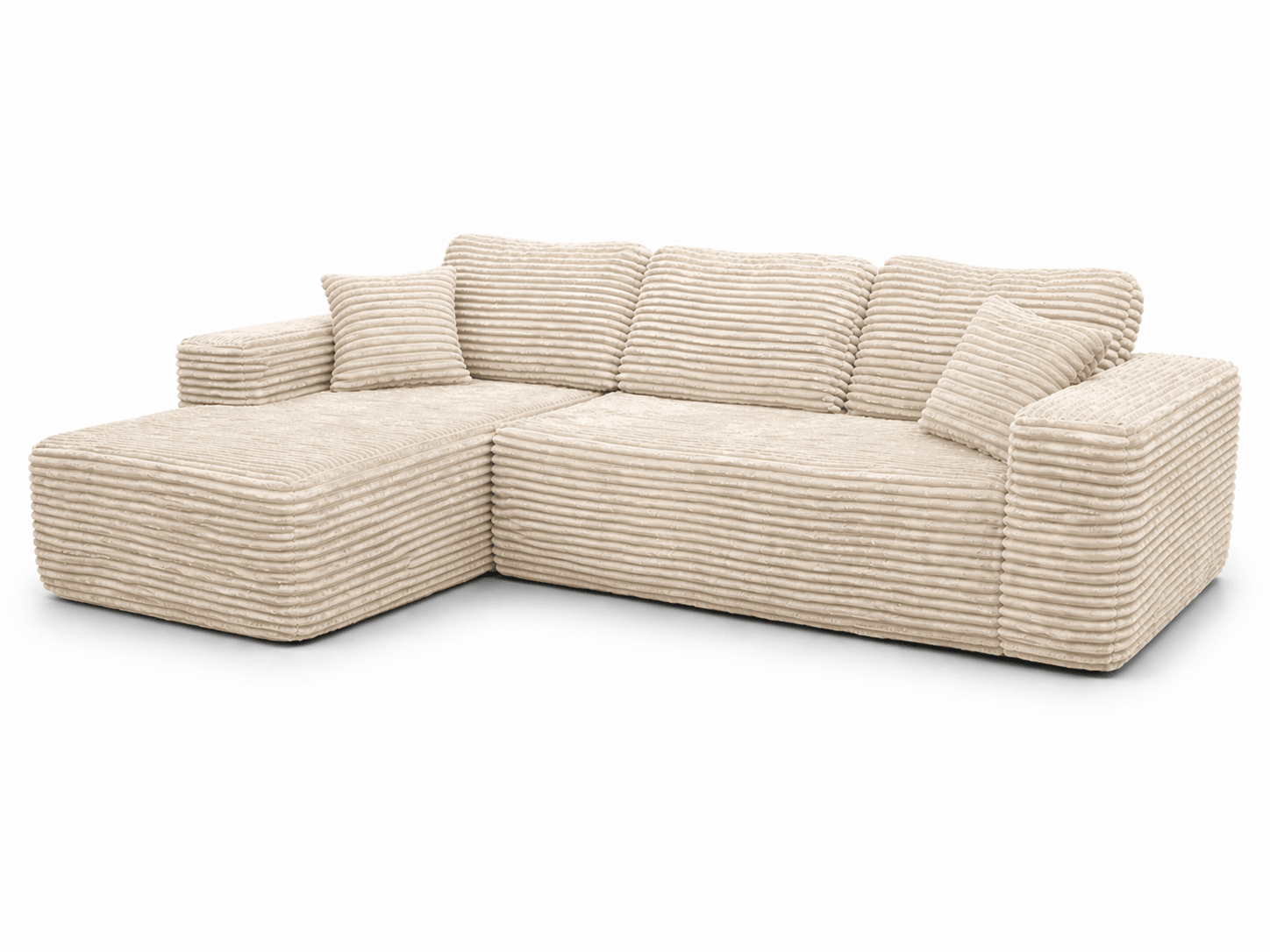 Le Méridia - Canapé d'angle en velours côtelé avec Méridienne - Joya Home
