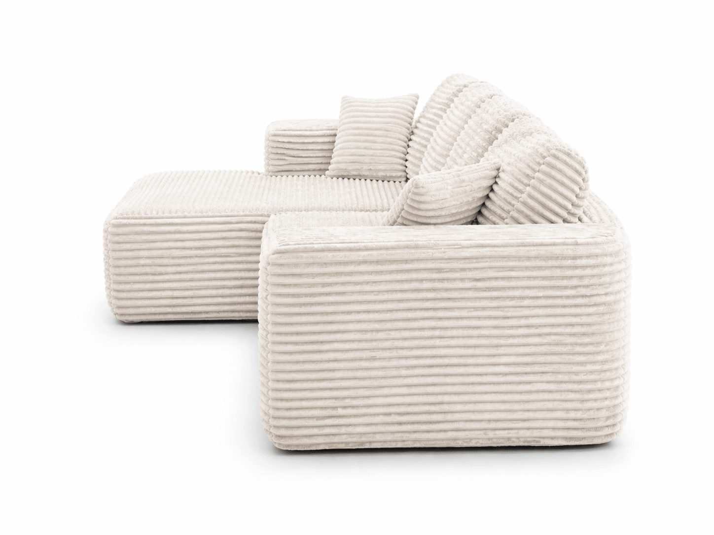 Le Méridia - Canapé d'angle en velours côtelé avec Méridienne - Joya Home