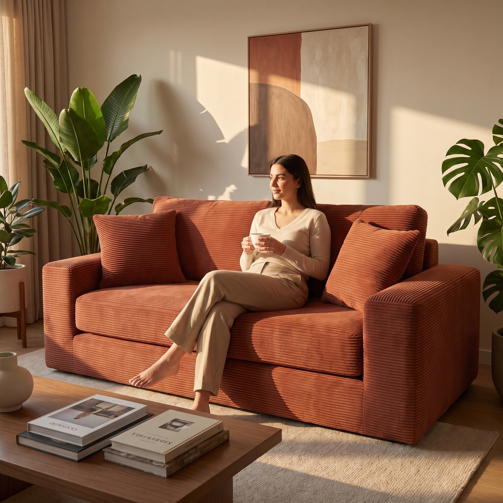 Le Reverso - Canapé convertible en velours côtelé ultra doux - Joya Home