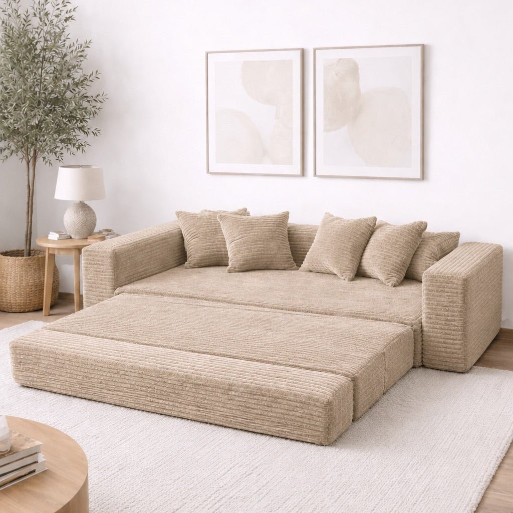 Le Reverso - Canapé convertible en velours côtelé ultra doux - Joya Home