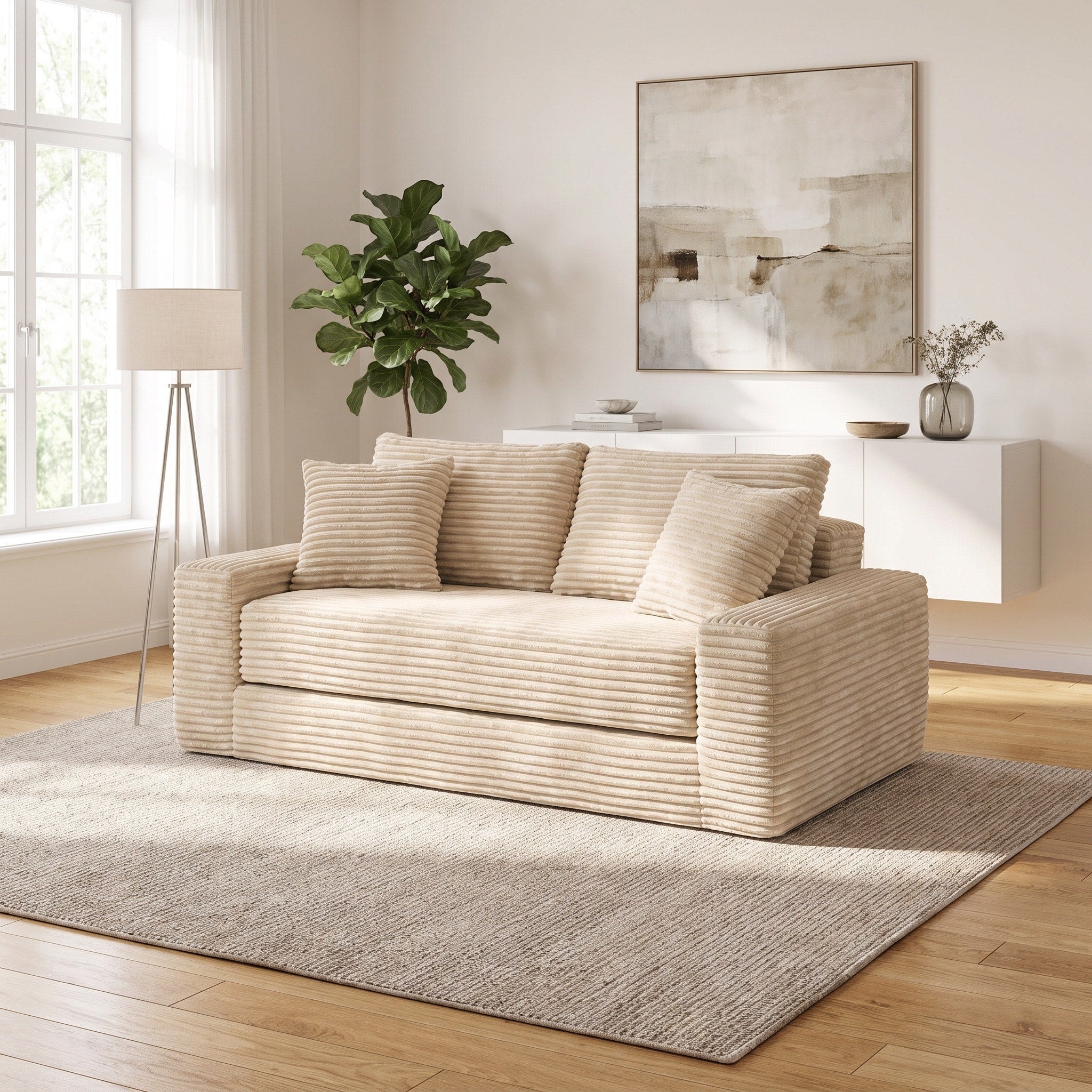 Le Reverso - Canapé convertible en velours côtelé ultra doux - Joya Home