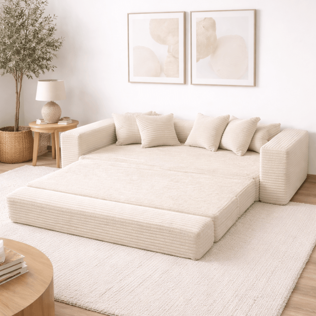 Le Reverso - Canapé convertible en velours côtelé ultra doux
